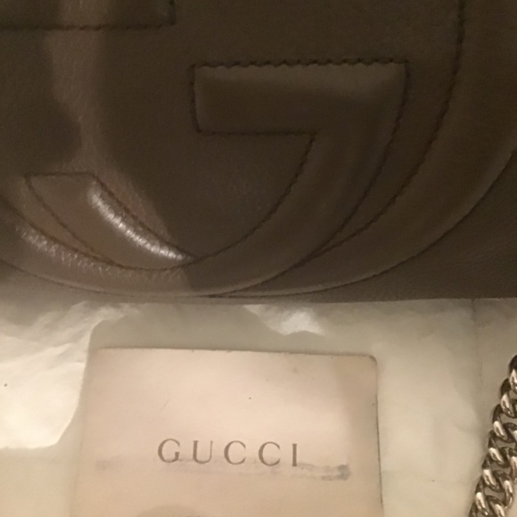 Gucci pebbled soho medium chain tote shoulder hobo bag - Picture 4 of 10